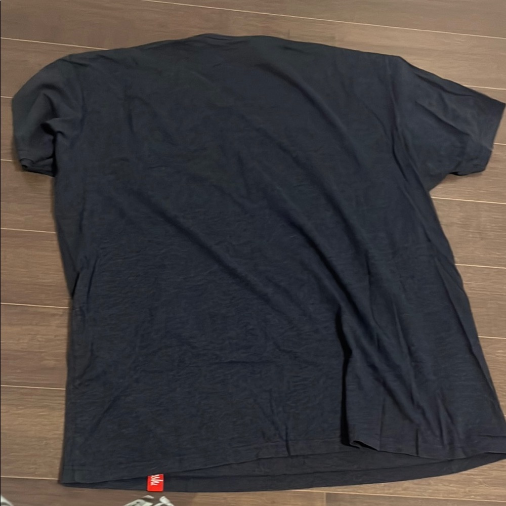 Blue Short Sleeve Tee with Script Design - Picture 2 of 2